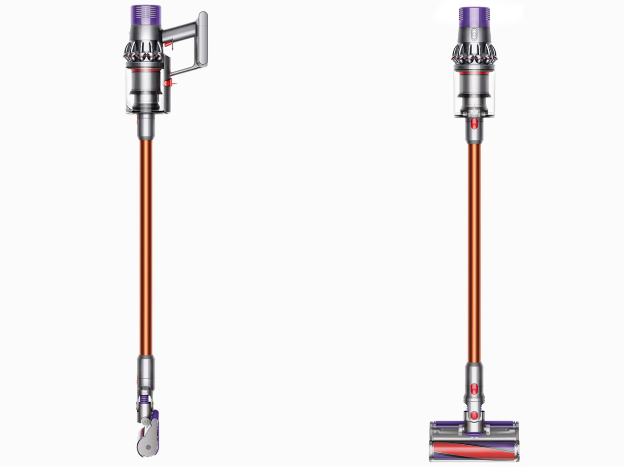 Dyson Cyclone V10 fluffyクリーナーの横面と正面図