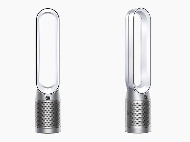 منظر أمامي وآخر جانبي لمروحة Dyson Purifier Cool Autoreact العمودية