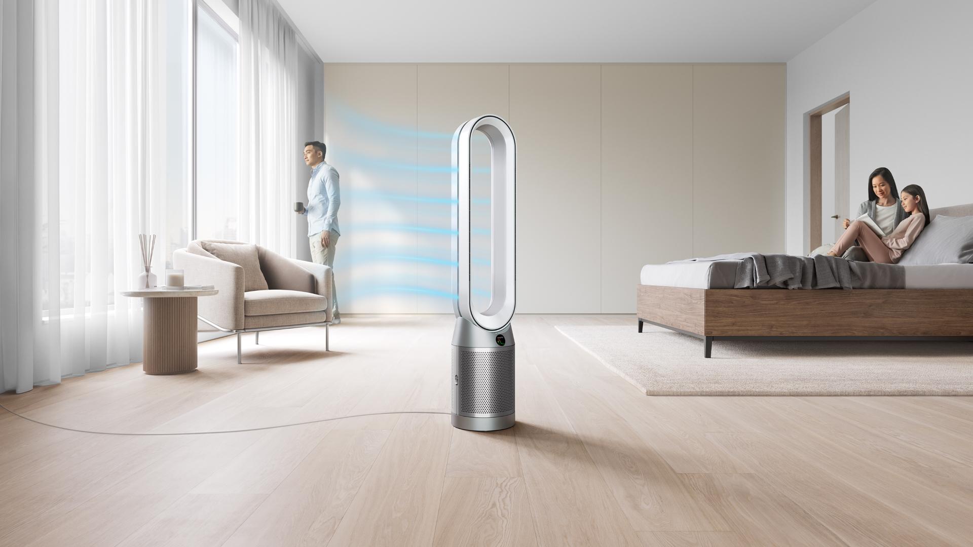 Dyson purifier projecting cooling purified airflow
