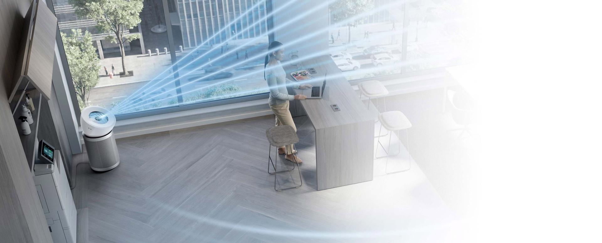 جهاز Dyson HEPA Big+Quiet Formaldehyde في غرفة.