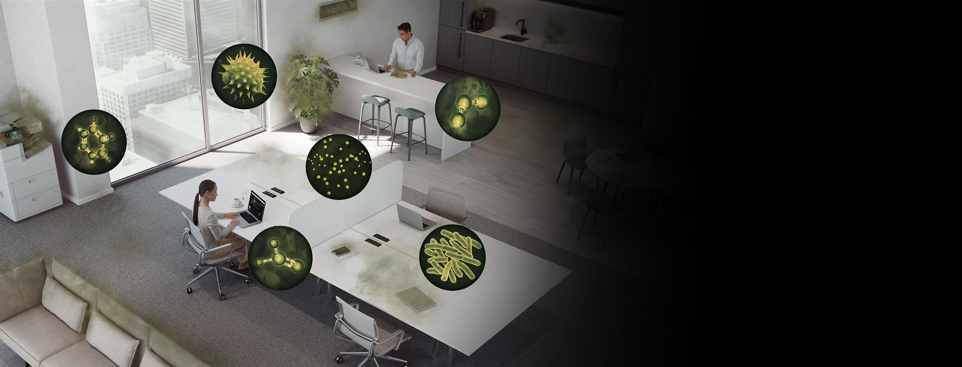 مساحة معيشة كبيرة ومصادر الملوثات المتنوعة.