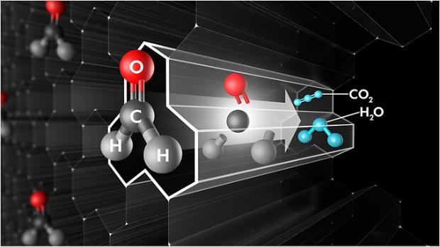 A formaldehyde molecule.