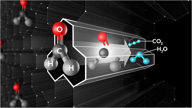 A formaldehyde molecule.