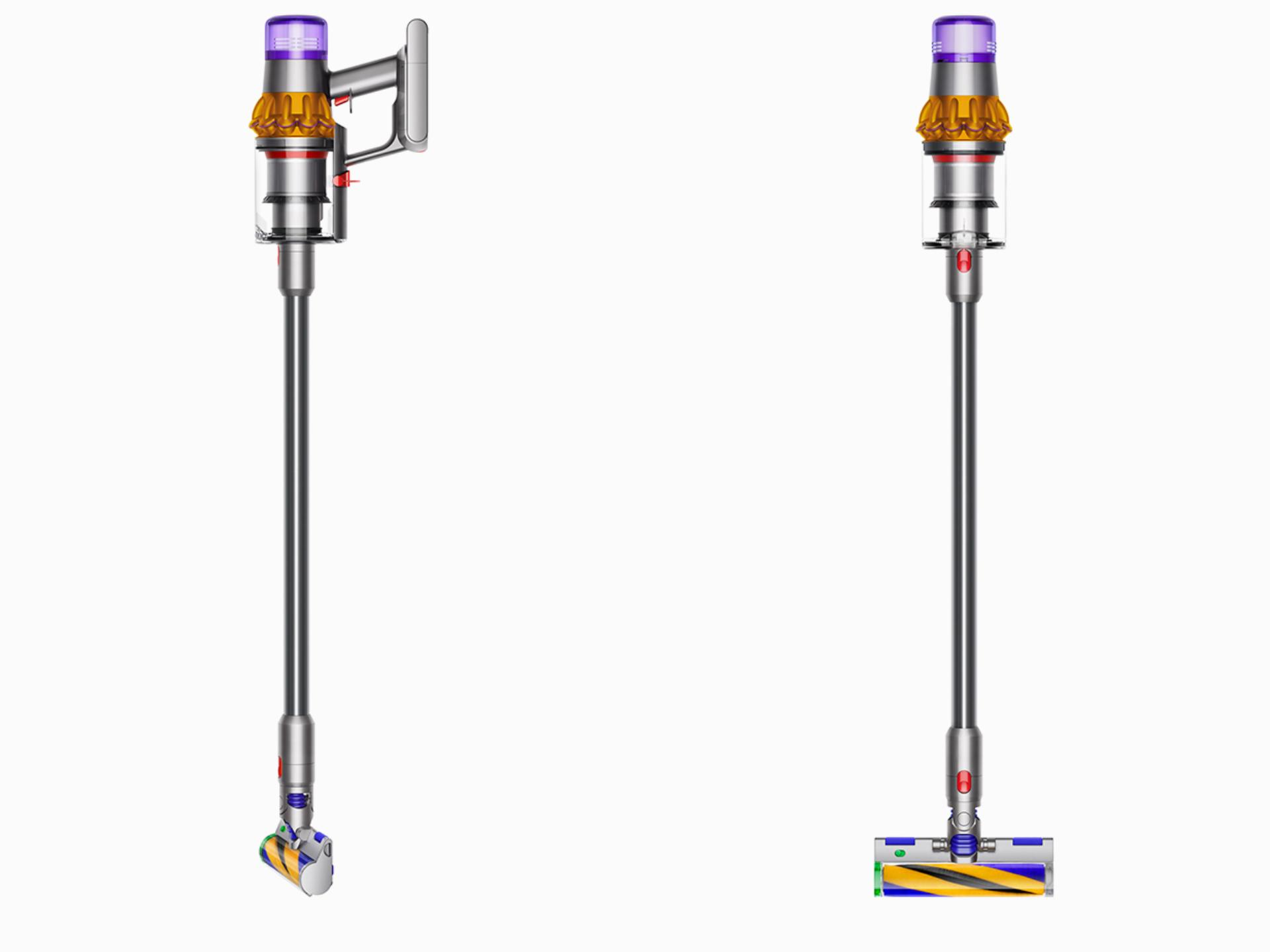 Illustration of Dyson V15 Detect vaccum cleaner dimensions