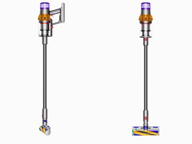 Illustration of Dyson V15 Detect vaccum cleaner dimensions