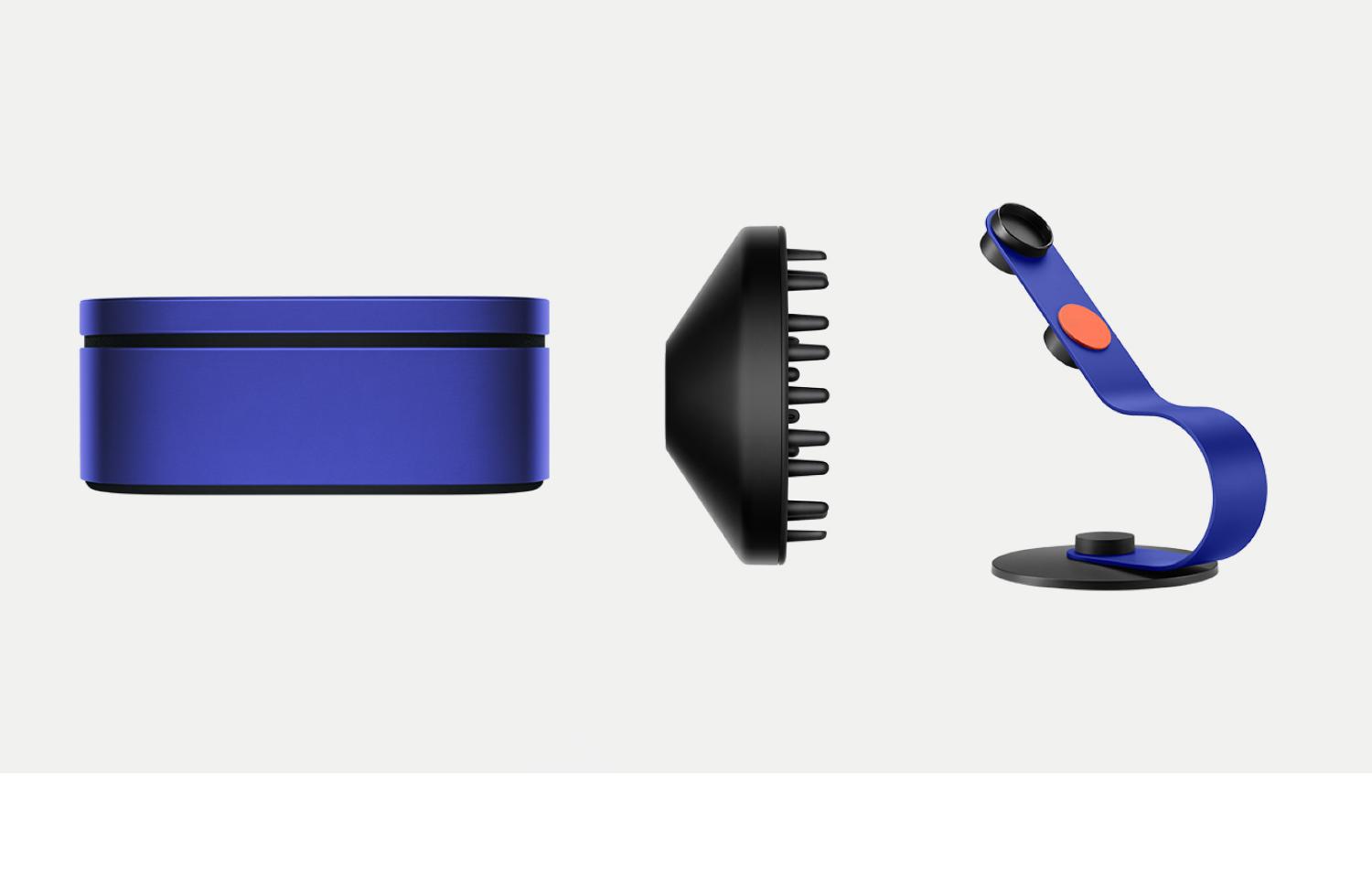 Presentation case with the Diffuser attachment and Display stand for the Dyson Supersonic r Professional hair dryer.