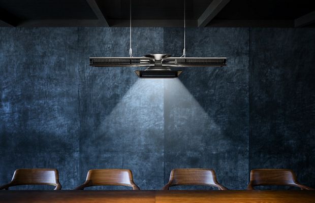 Dyson lighting over a conference desk