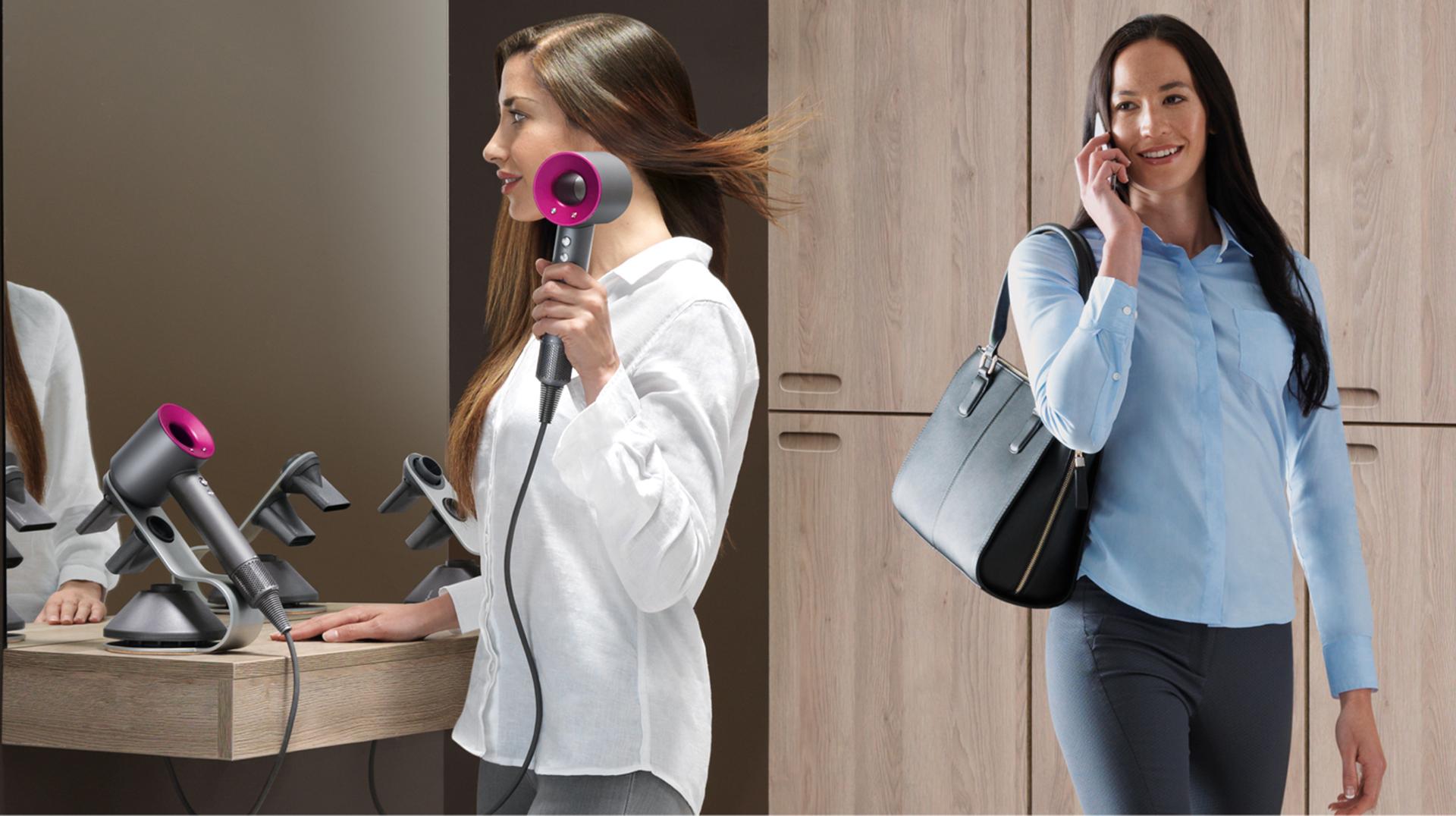 مجفف الشعر Dyson Supersonic أثناء استخدامه عملياً