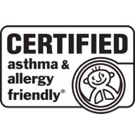 Stamp from Allergy Standards Limited showing vacuum is certified asthma and allergy friendly
