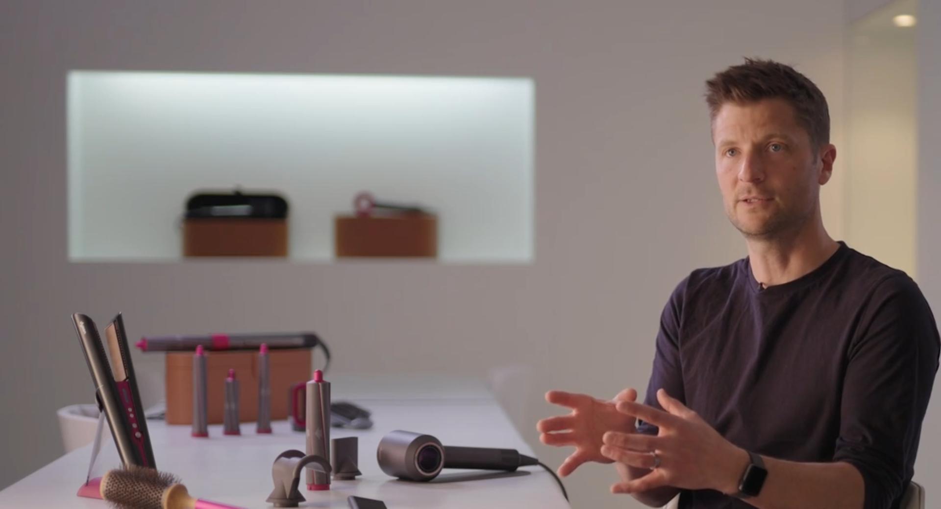 Chris Osborne in the Dyson Hair Science Labs
