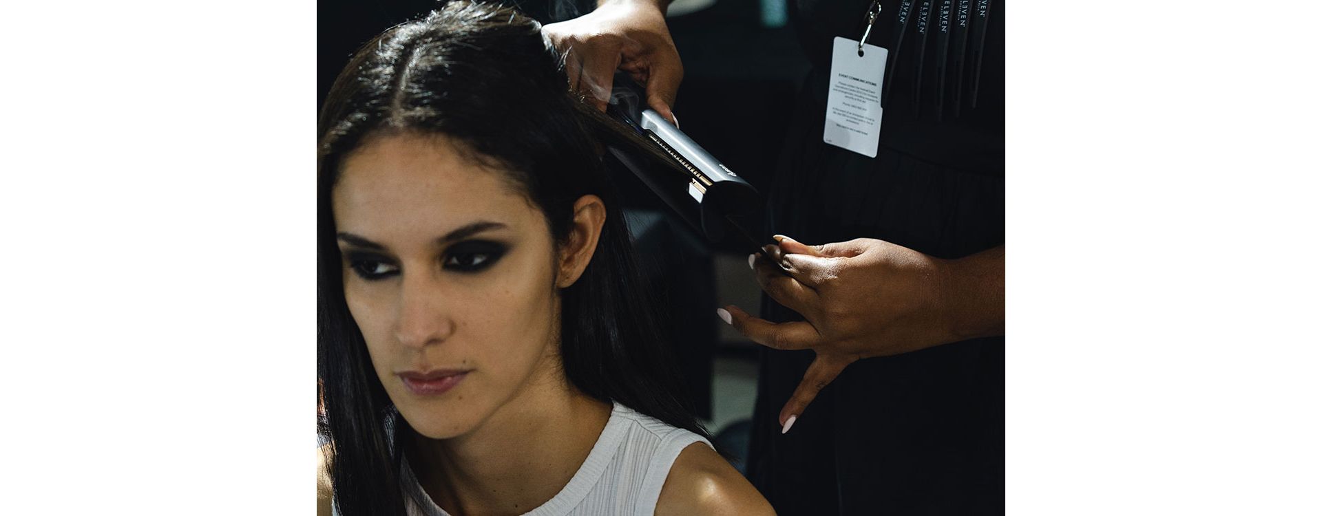 Dyson Corrale being used on models hair