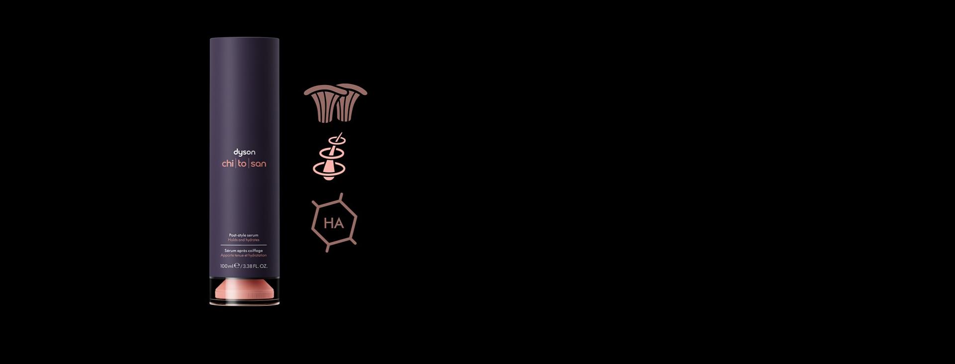 Post-style serum pump-bottle and icon of amino acid blends