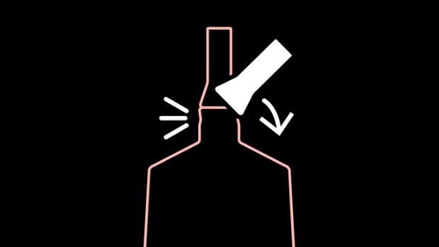 Lid snapping off tube before a water droplet appears and then the lid reinserts to the tube