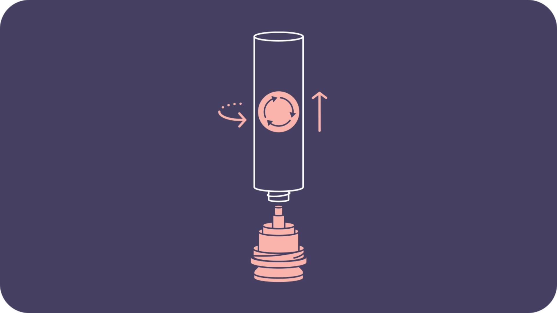 Diagram showing how to replace the inner cartridge