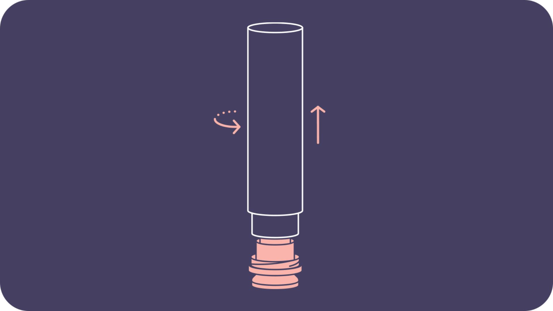Diagram showing how to remove the inner cartridge