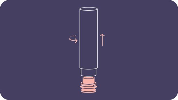 Diagram showing how to remove the inner cartridge