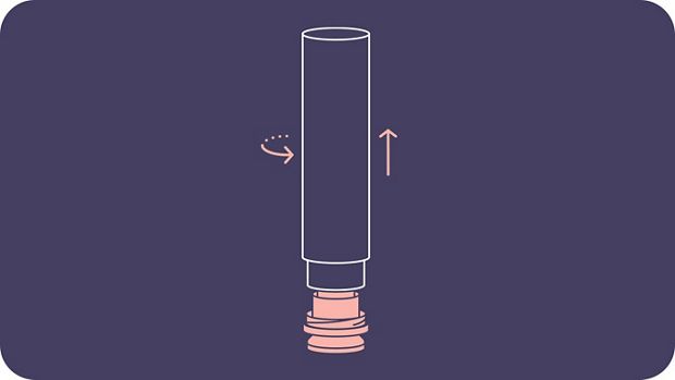 Diagram showing how to remove the inner cartridge