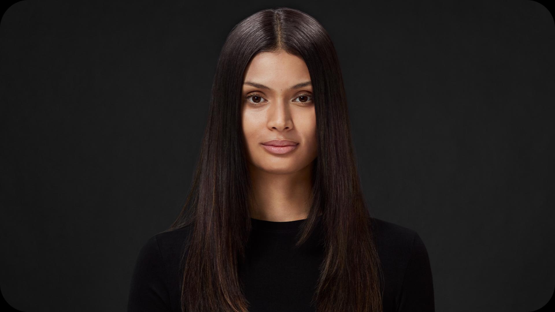 Model before and after styling