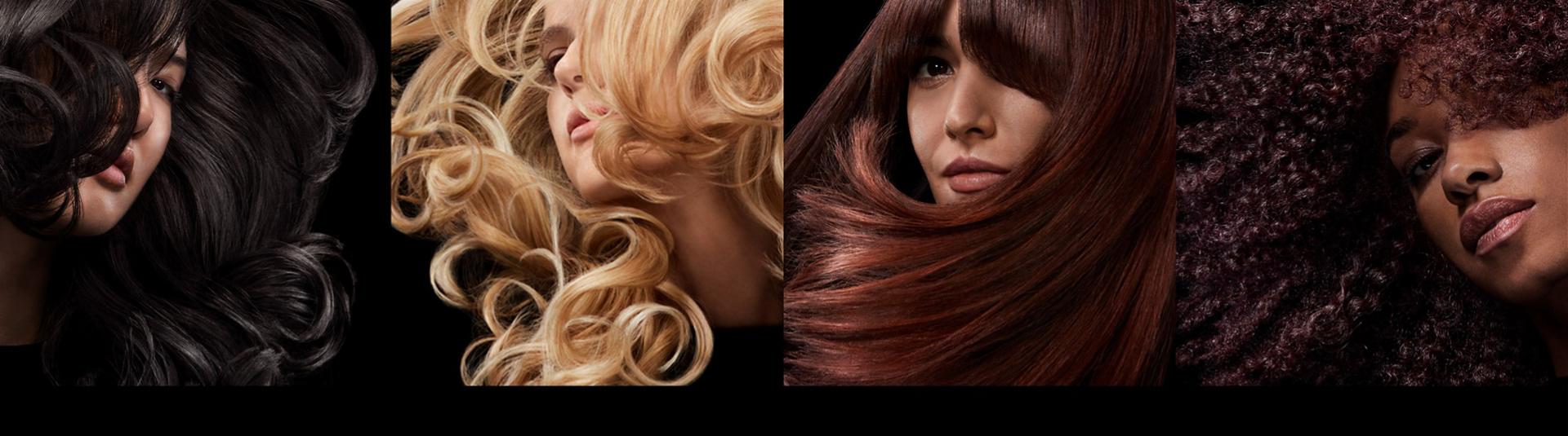 Models with varying hair types, shapes and colours