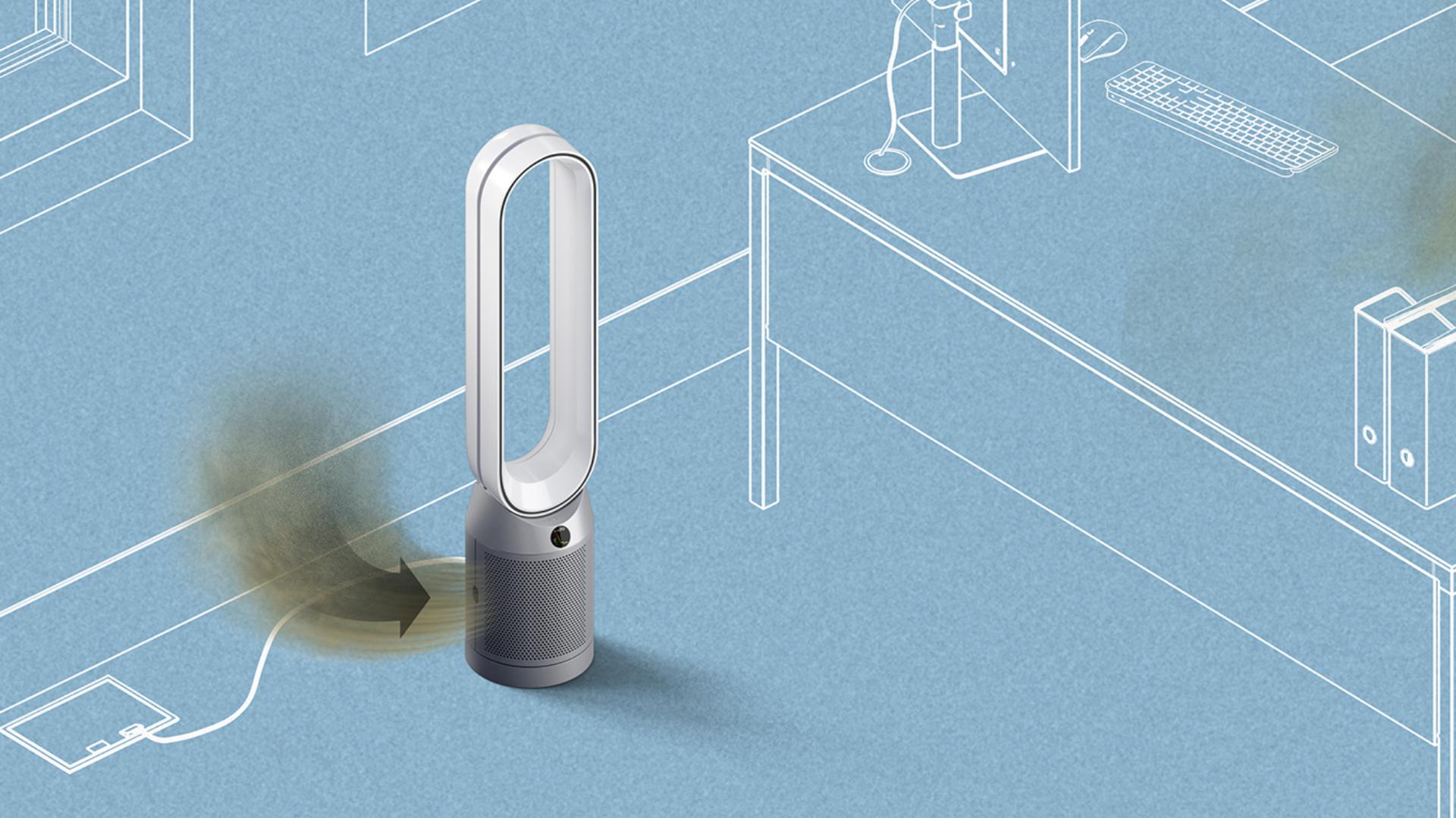 Dyson purifier removing pollutants from air