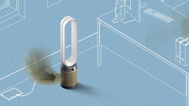 Oczyszczacz Dyson usuwający zanieczyszczenia z powietrza