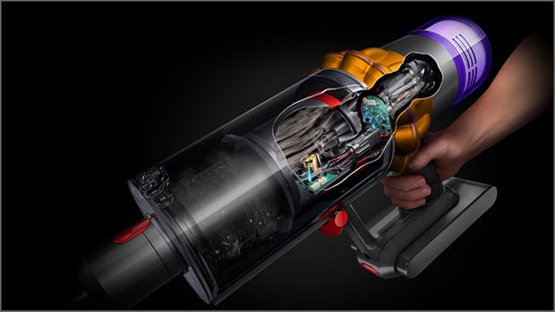 Zdjęcie rentgenowskie wnętrza technologii wewnątrz odkurzacza Dyson