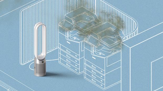 Dyson purifier removing pollutants from air