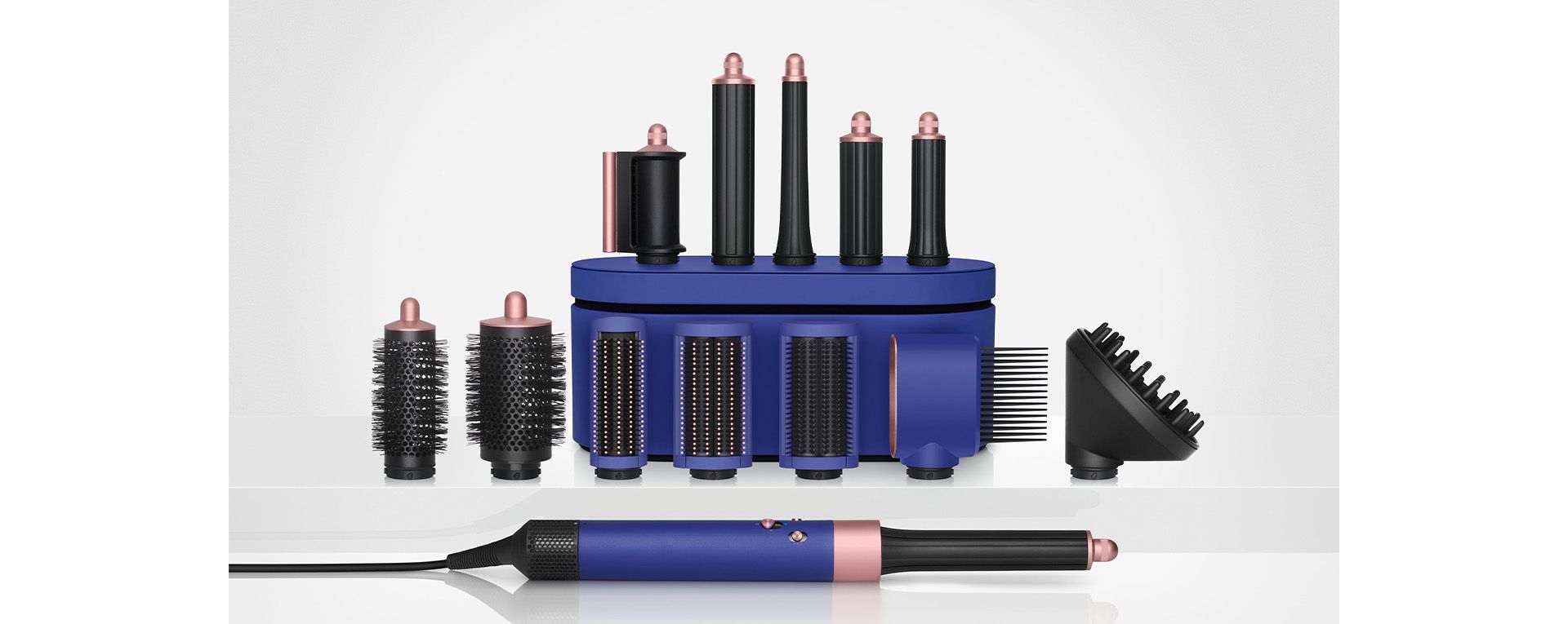 The Dyson Airwrap™ multi-styler in Prussian Blue with presentation case and attachments