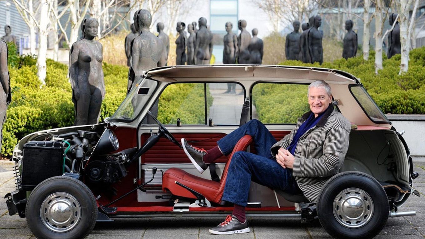 Sir James Dyson sitting in a car