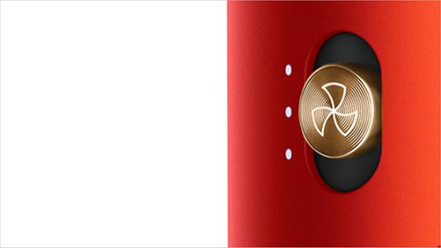 Close-up of airflow button on Dyson Airwrap