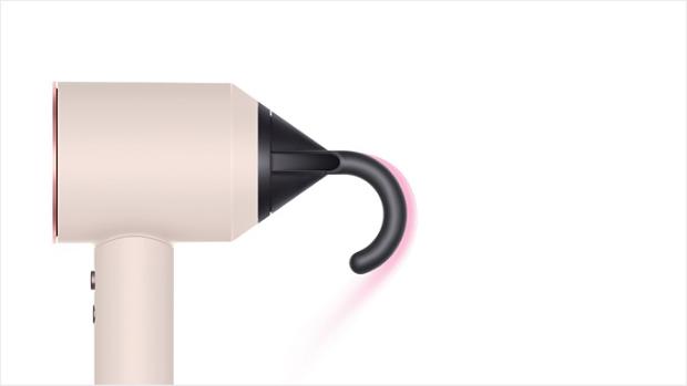 Side view of the Flyaway attachment with graphic showing airflow.