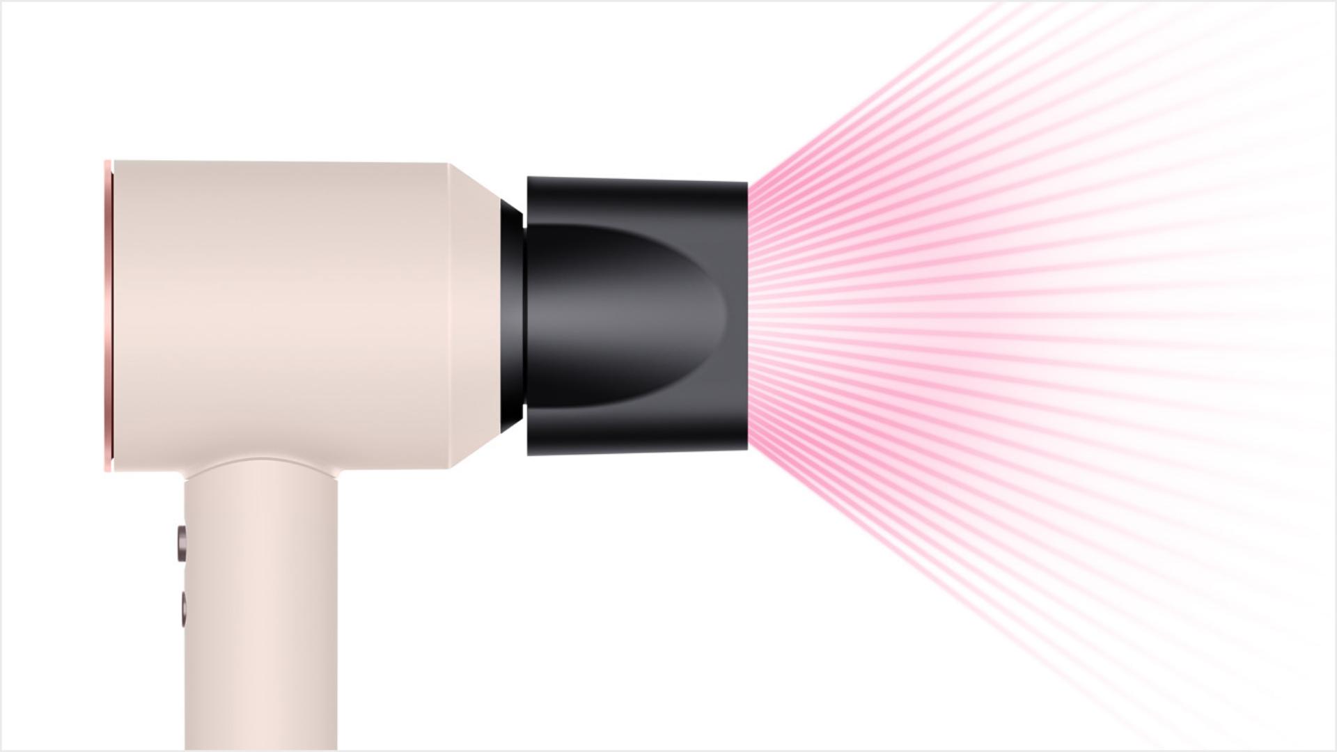 Side view of the Smoothing nozzle with graphic showing airflow.