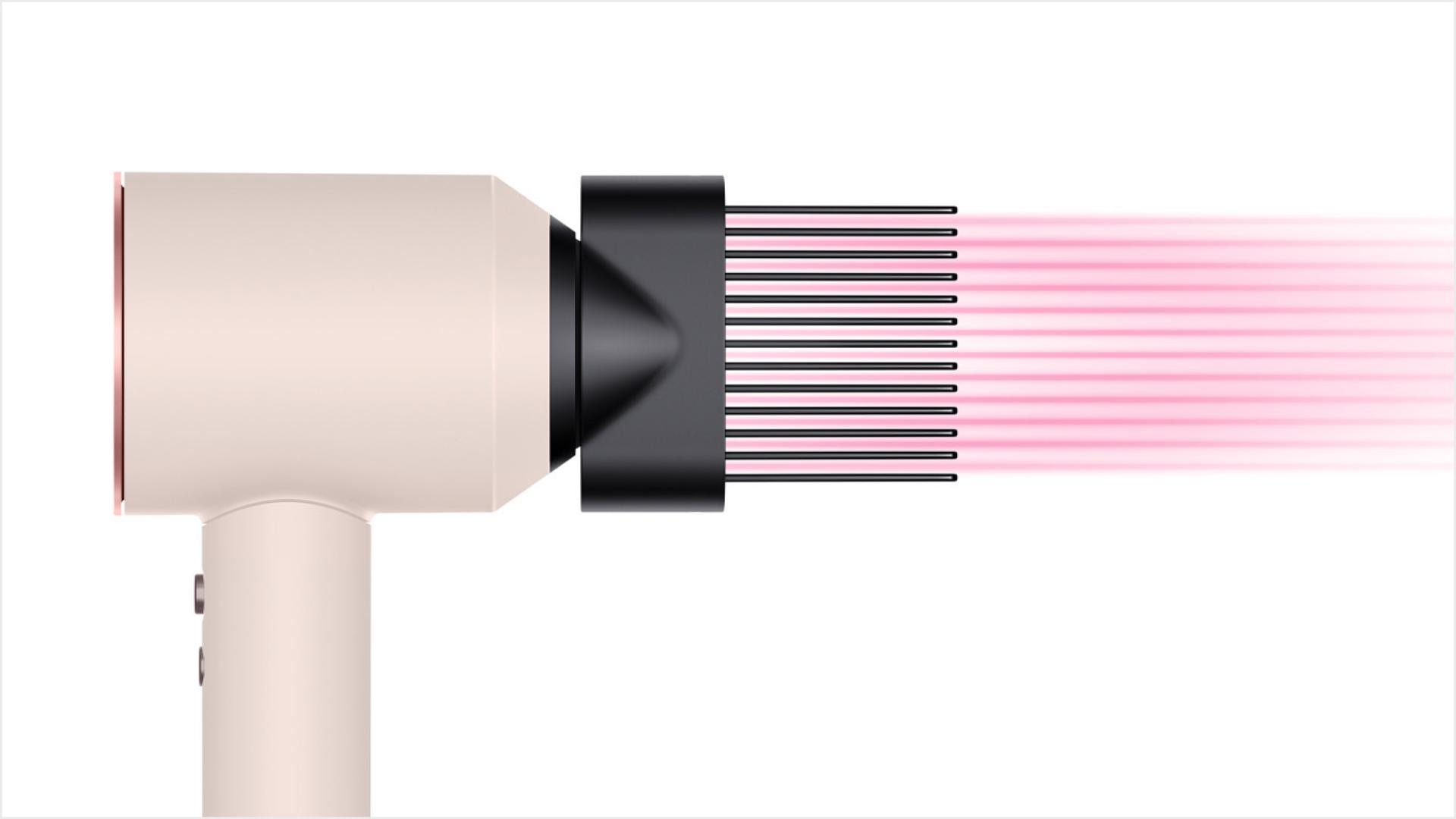 Geniş dişli tarağa sahip Dyson Supersonic'in yandan görünümü