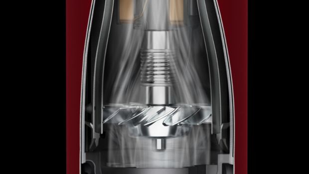 Cutaway graphic showing the Hyperdymium motor inside the Dyson Supersonic Nural hair dryer.