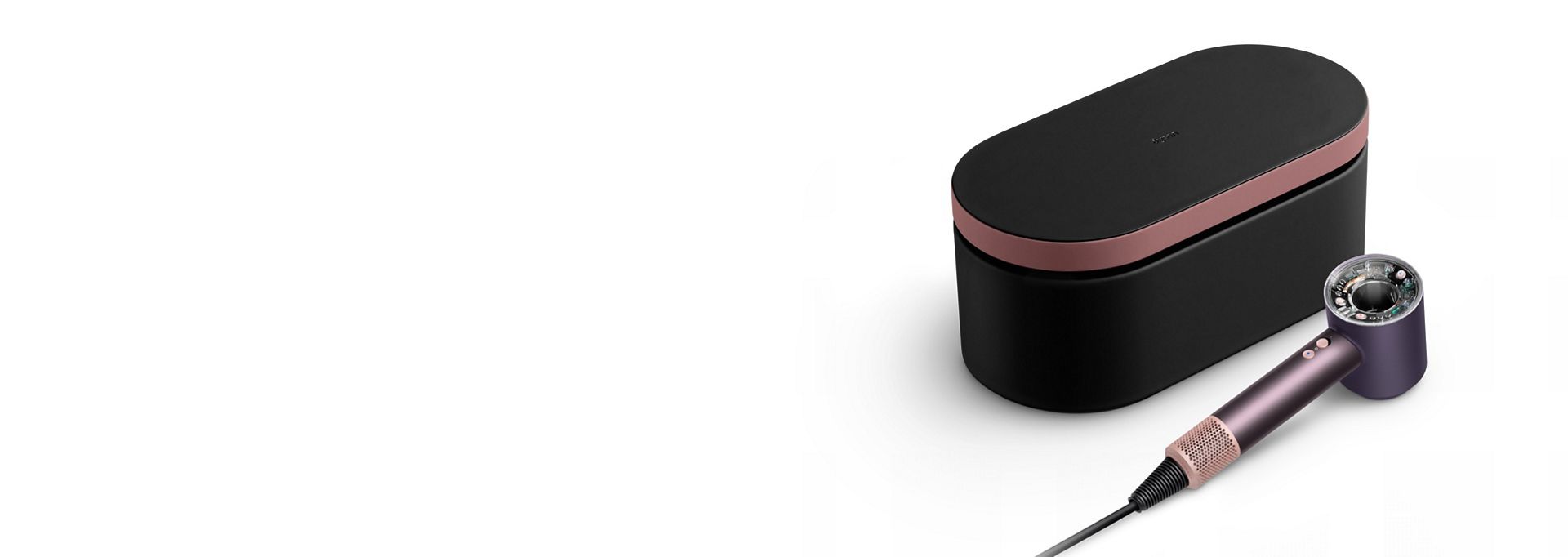 The Dyson Supersonic Nural hair dryer and Presentation case in the Jasper plum colourway.