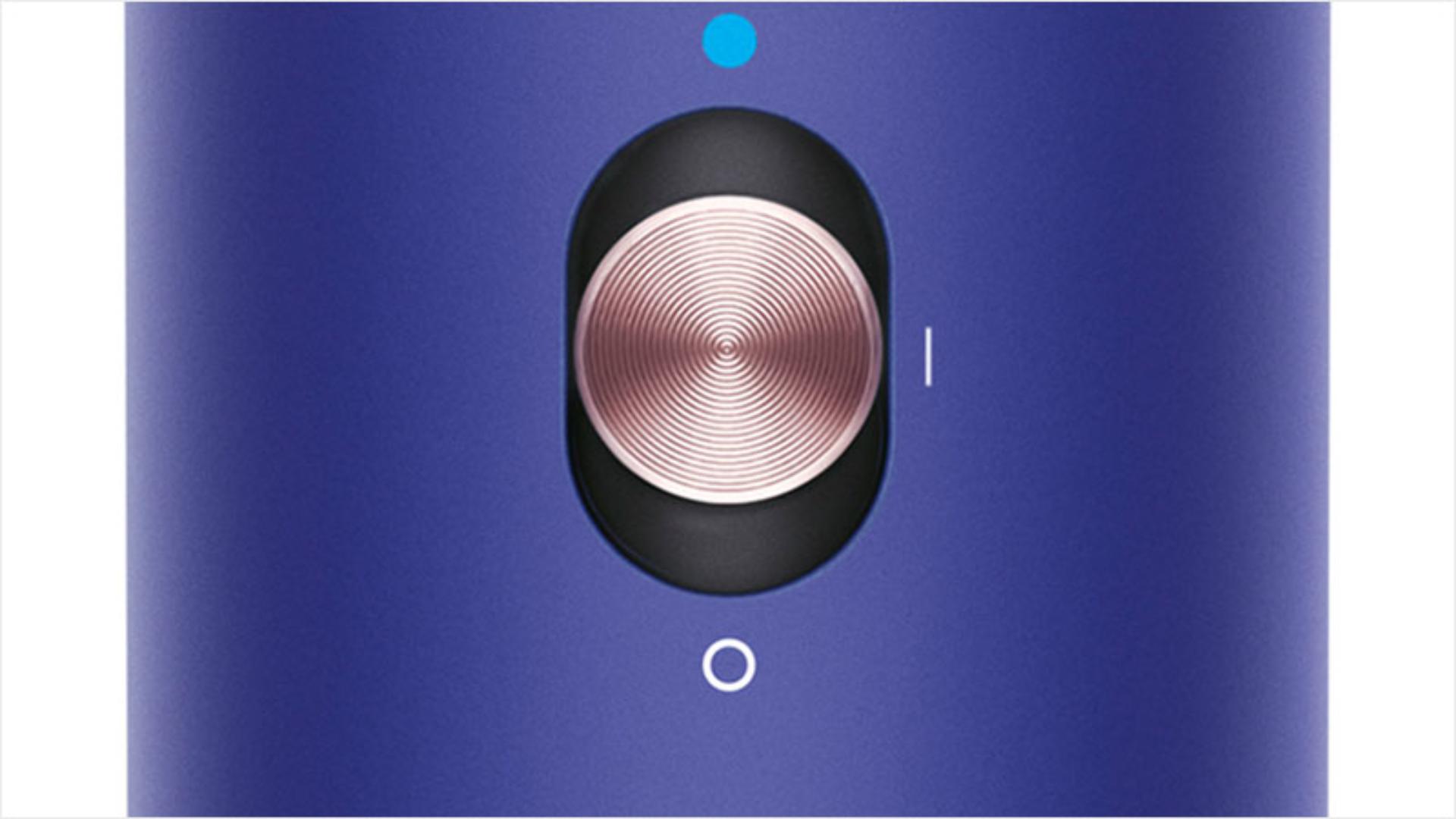 Close-up of cold shot button on Dyson Airwrap