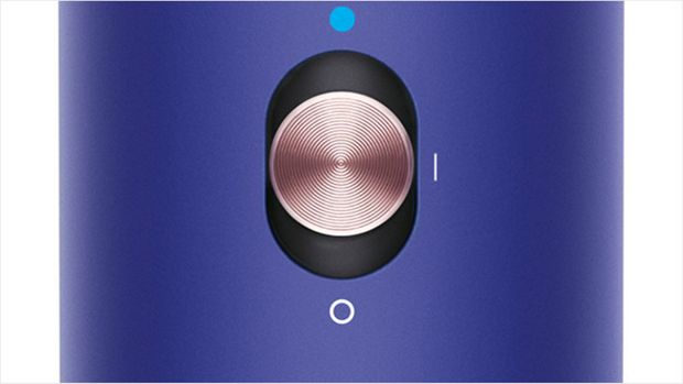Close-up of cold shot button on Dyson Airwrap