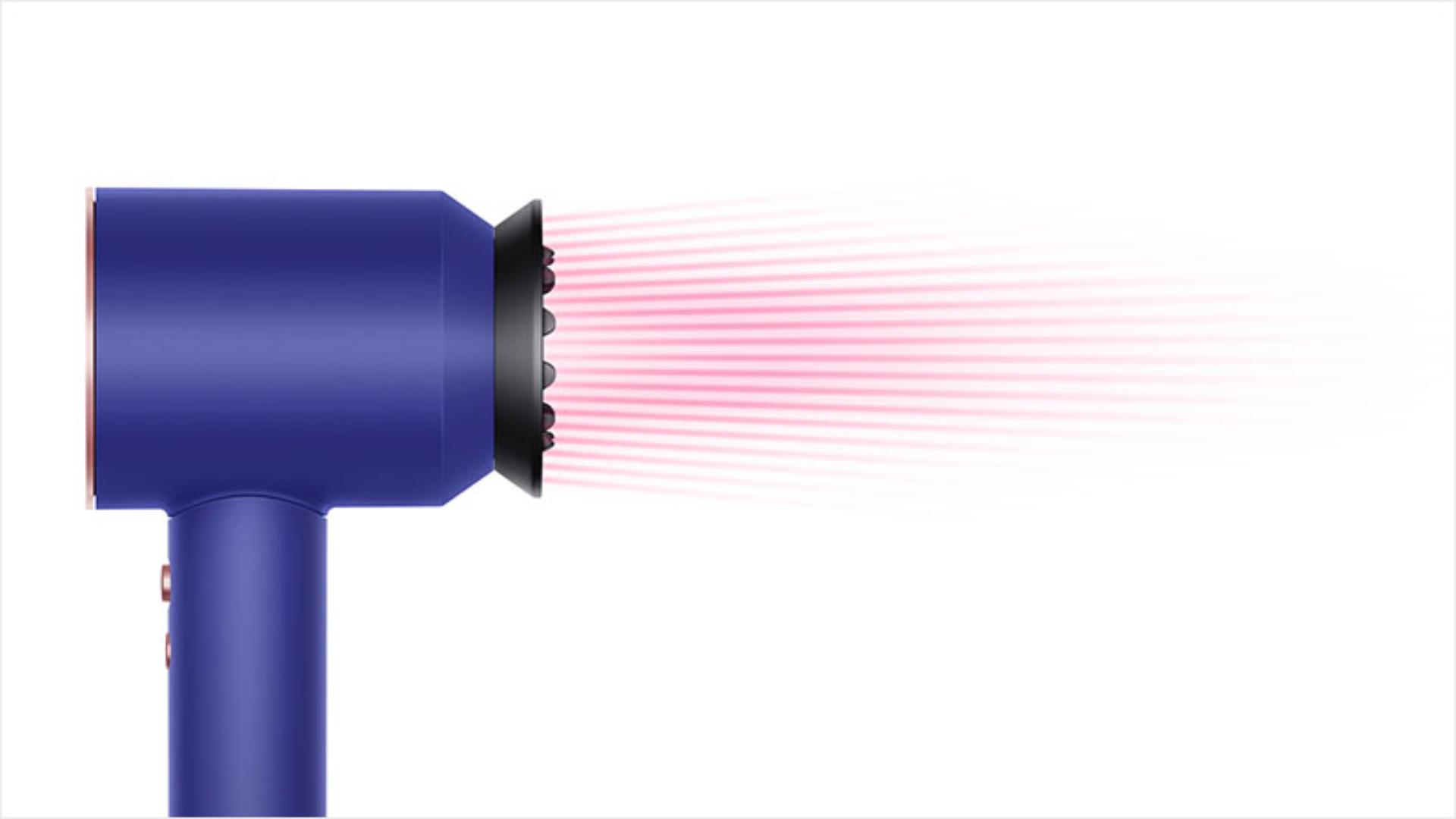 Side view of the Dyson Supersonic with Gentle air attachment.