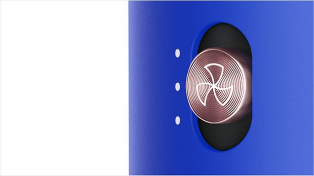 Close-up of cold shot button on Dyson Airwrap