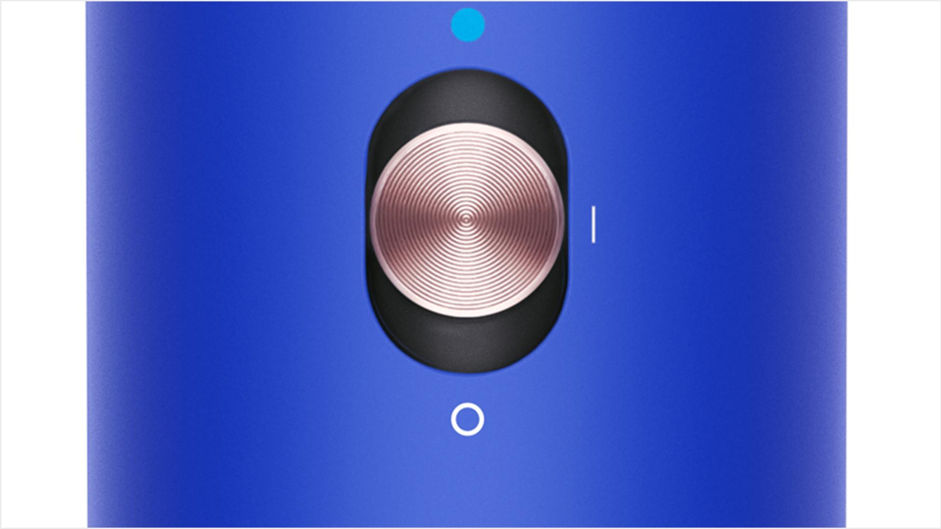 Close-up of airflow button on Dyson Airwrap