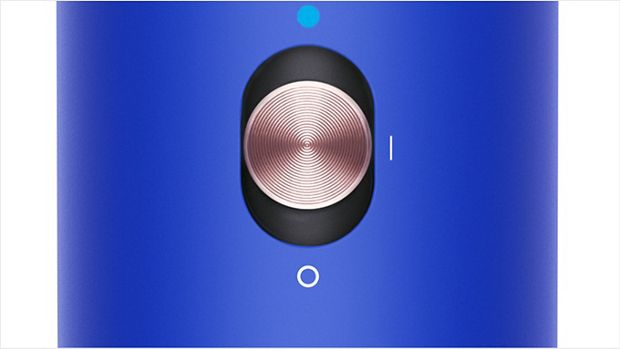 Close-up of airflow button on Dyson Airwrap