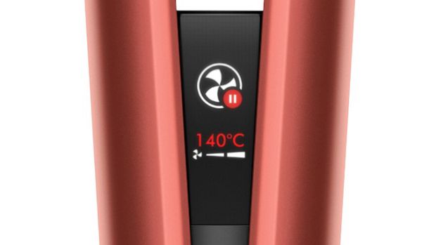 The Dyson Airstrait straightener close up