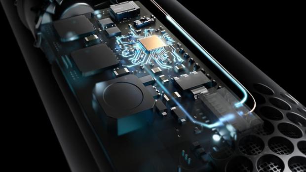 A cutaway of the Dyson heating element