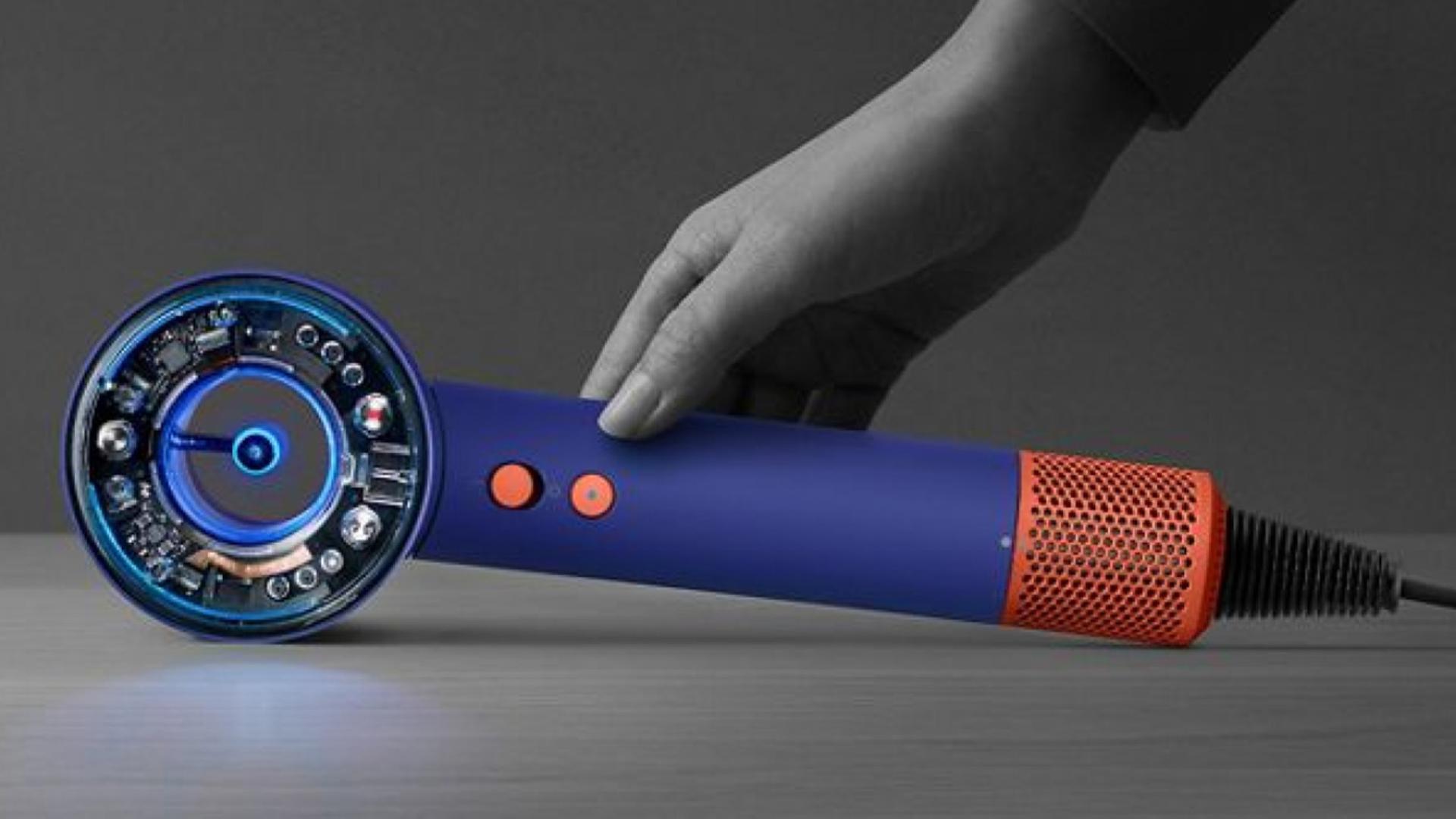 The Supersonic hair dryer being put down on a surface