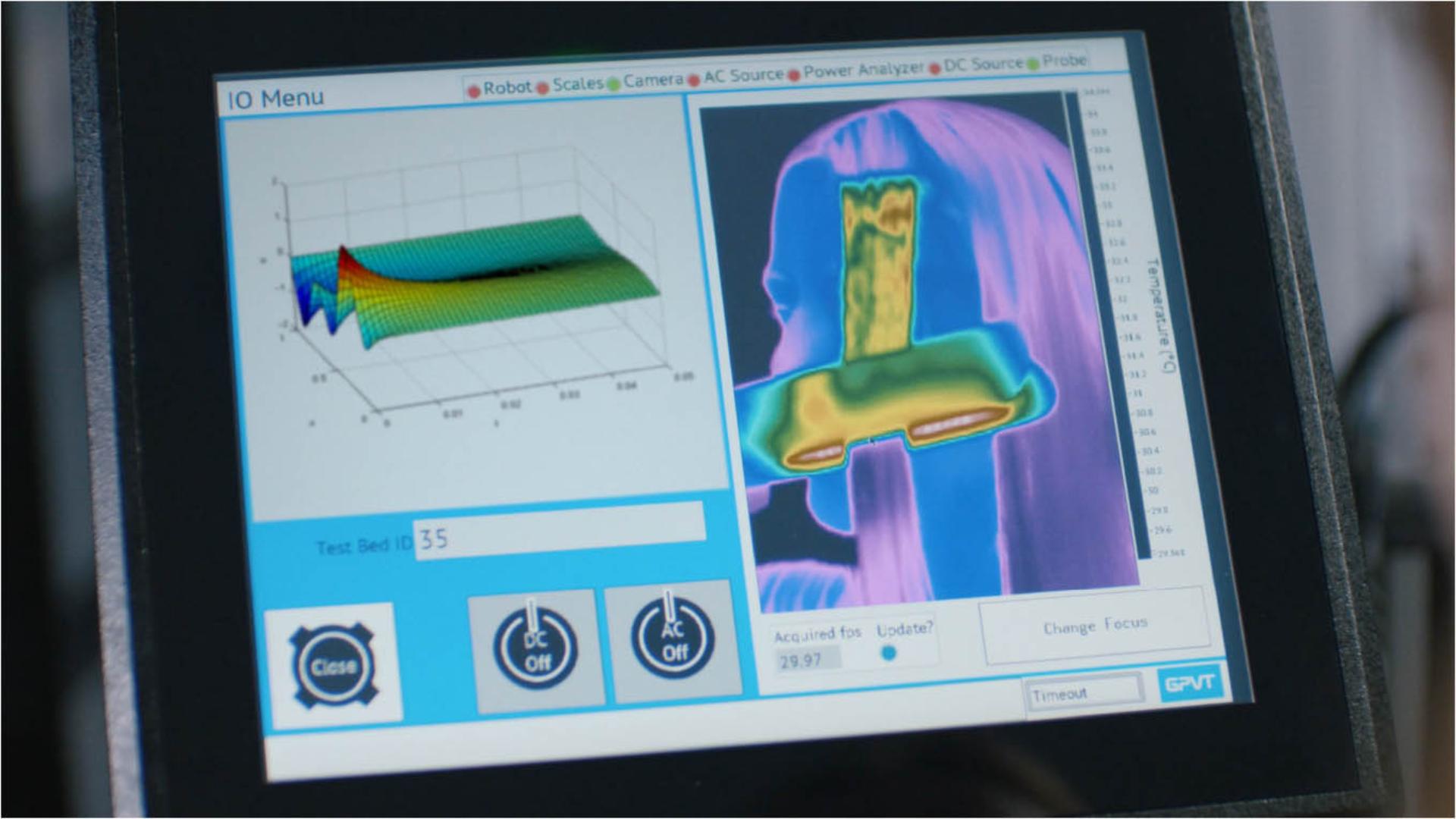 Una pantalla muestra la tecnología Dyson