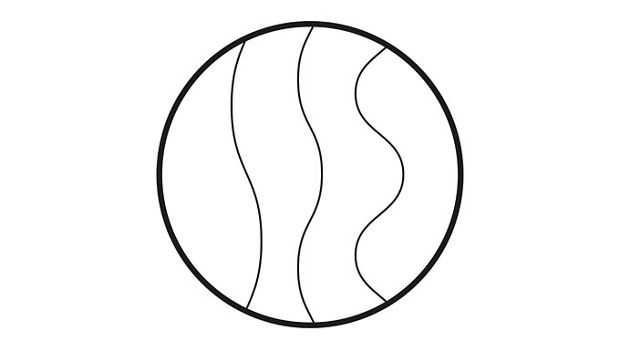 Line drawing of type 2 hair