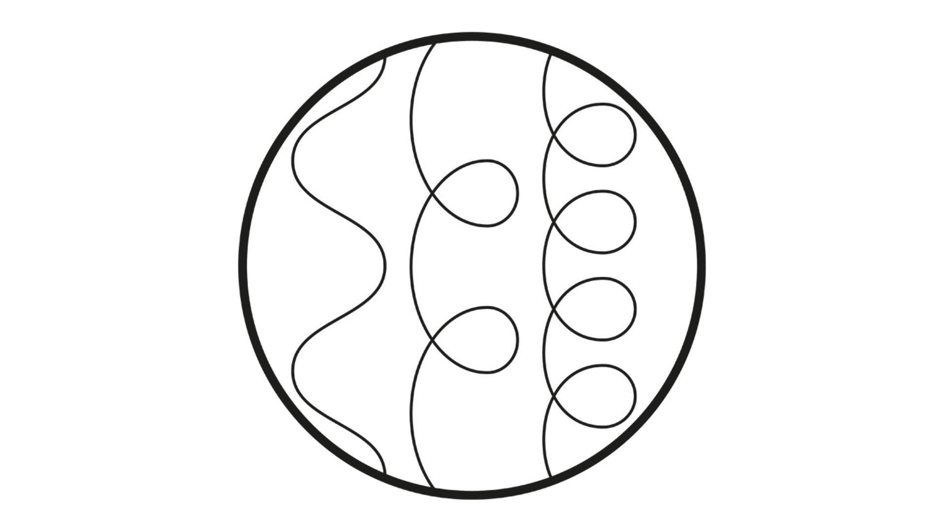 Line drawing of type 3 hair