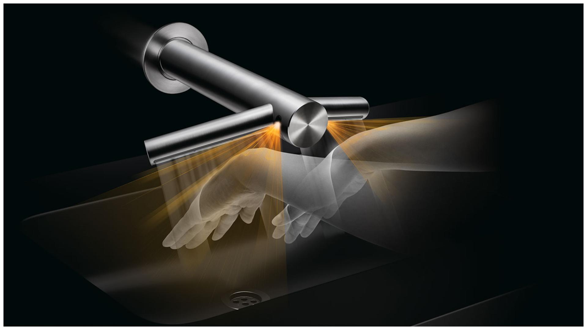 Sensor technology on Dyson Airblade Wash+Dry hand dryer