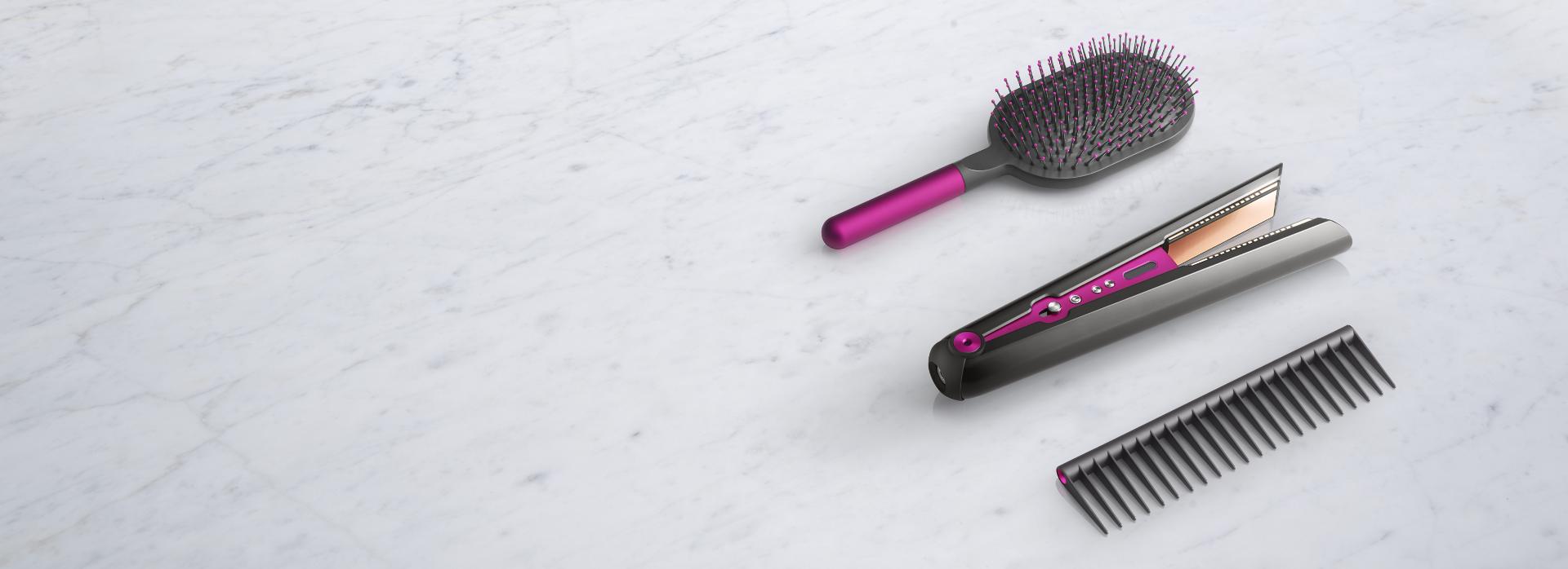 Dyson Corrale straightener with Paddle brush and Detangling comb