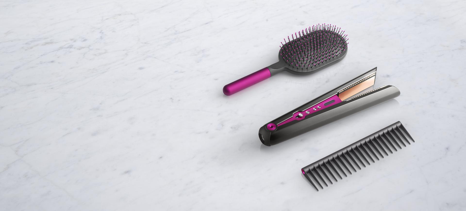 Dyson Corrale straightener with Paddle brush and Detangling comb